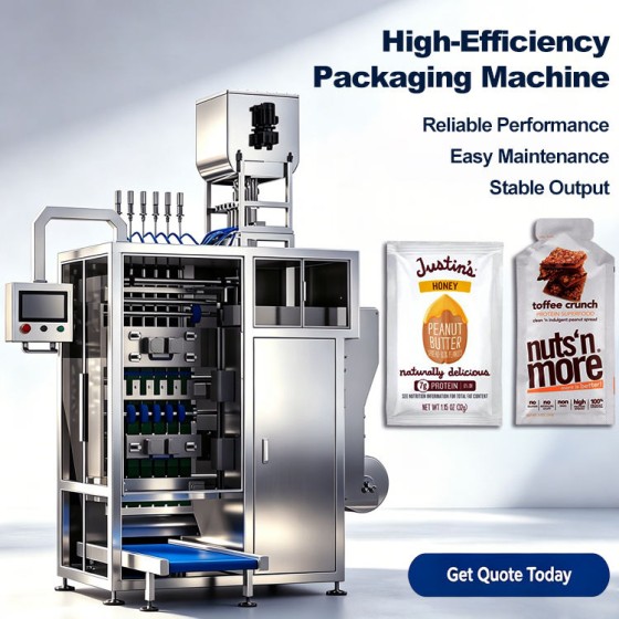 Automatic 4 Side Seal Bag Paste Almond Peanut Butter Sachet Chili Sauce Sachet Packing Machine