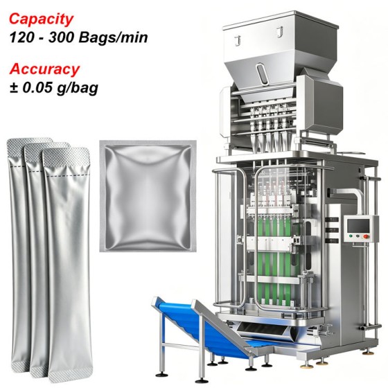 High Productivity Automatic Multi Lane Stick Sachet Packing Machine