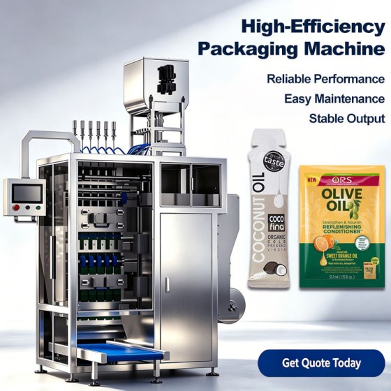 Multi Lane Automatic Olive Oil Coconut Oil Stick Sachet Packing Machine
